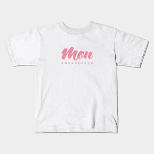 Moncoupdcoeur Pink logo Kids T-Shirt